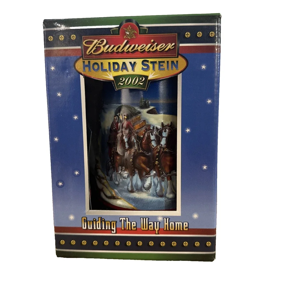 2002 Anheuser Busch Budweiser Holiday Stein - Guiding The Way Home